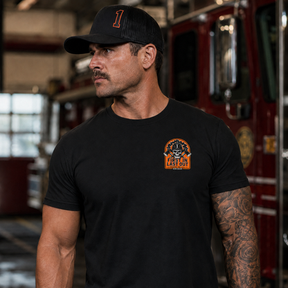 FIRST IN LAST OUT TEE